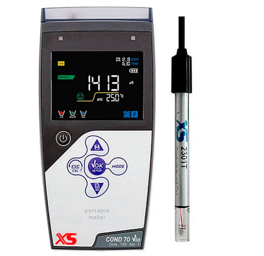 Medidor de Conductividad Portatil XS0512 Cond 70 Vio con maletin de transporte