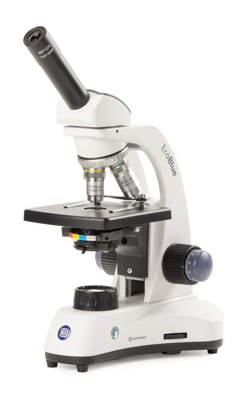 Microscopio Monocular Euromex EcoBlue, Óptica 4x-40x y LED de 1W