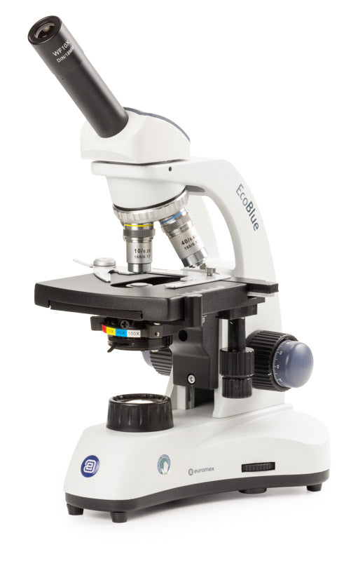 Microscopio Monocular Euromex EcoBlue, Objetivos 4x-40x, Platina X-Y y LED Cordless
