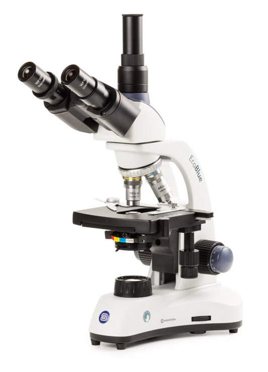 Microscopio Trinocular Euromex EcoBlue, Objetivos 4x-40x, Platina X-Y y LED Inalámbrico