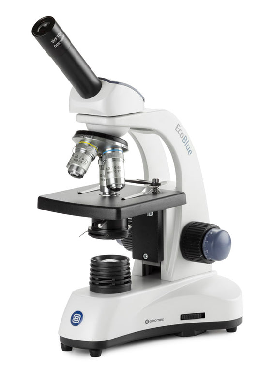 Microscopio Monocular Euromex EcoBlue, Óptica 4x-60x Dry y LED 1W
