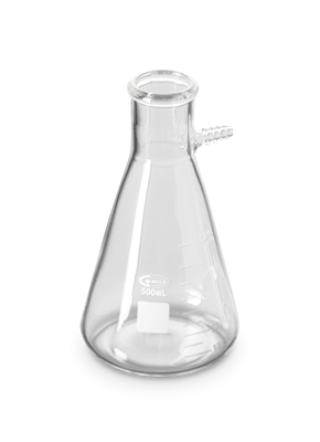 Matraz Kitasato reforzado 500 ml para filtración al vacío 074.402.05