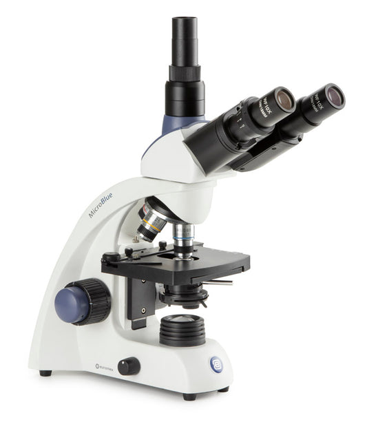 Microscopio Trinocular Euromex MicroBlue, Óptica 4x-100x y LED