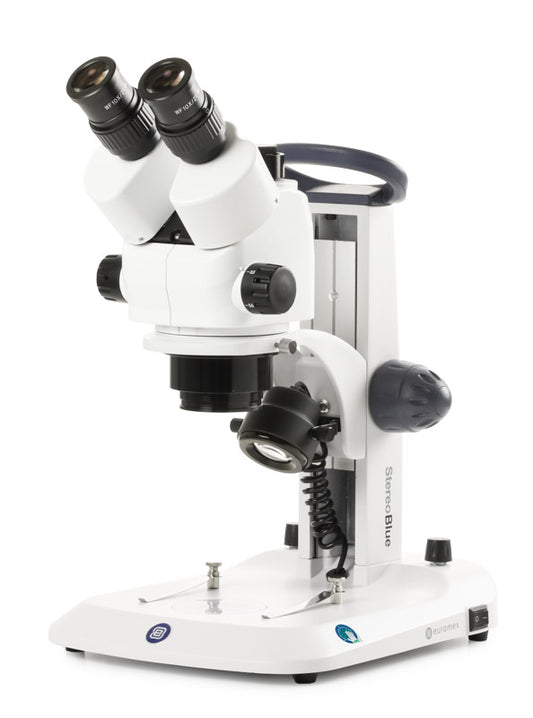 Microscopio Trinocular StereoBlue EVO, Zoom Extendido 5x-55x